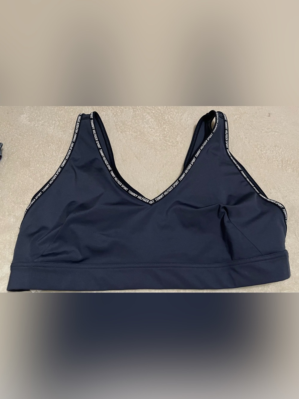 Tommy Hilfiger Navy Sports Bralette with Logo Trim XXL NWOT